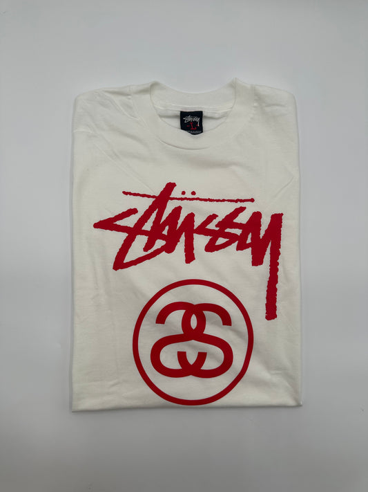 Stussy Stock Link Red/White Tee