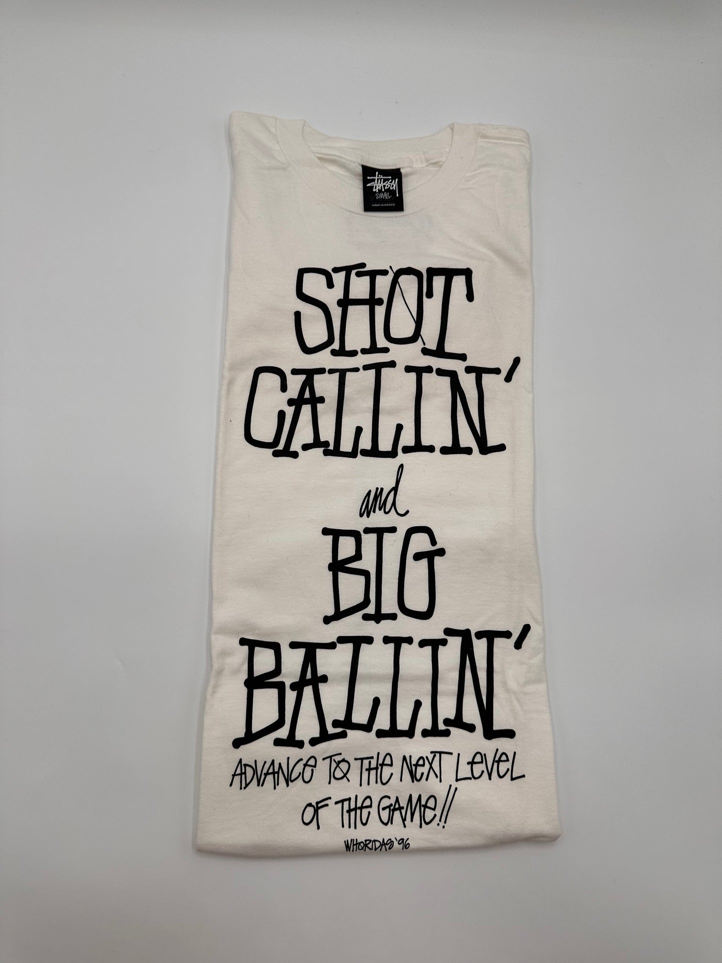 Stussy Shot Callin' And Big Ballin' White Tee