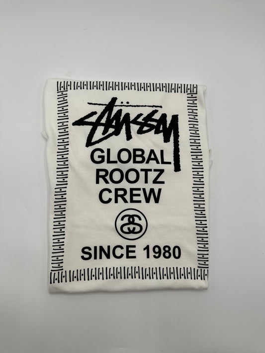 STUSSY GLOBAL ROOTS CREW WHITE TEE