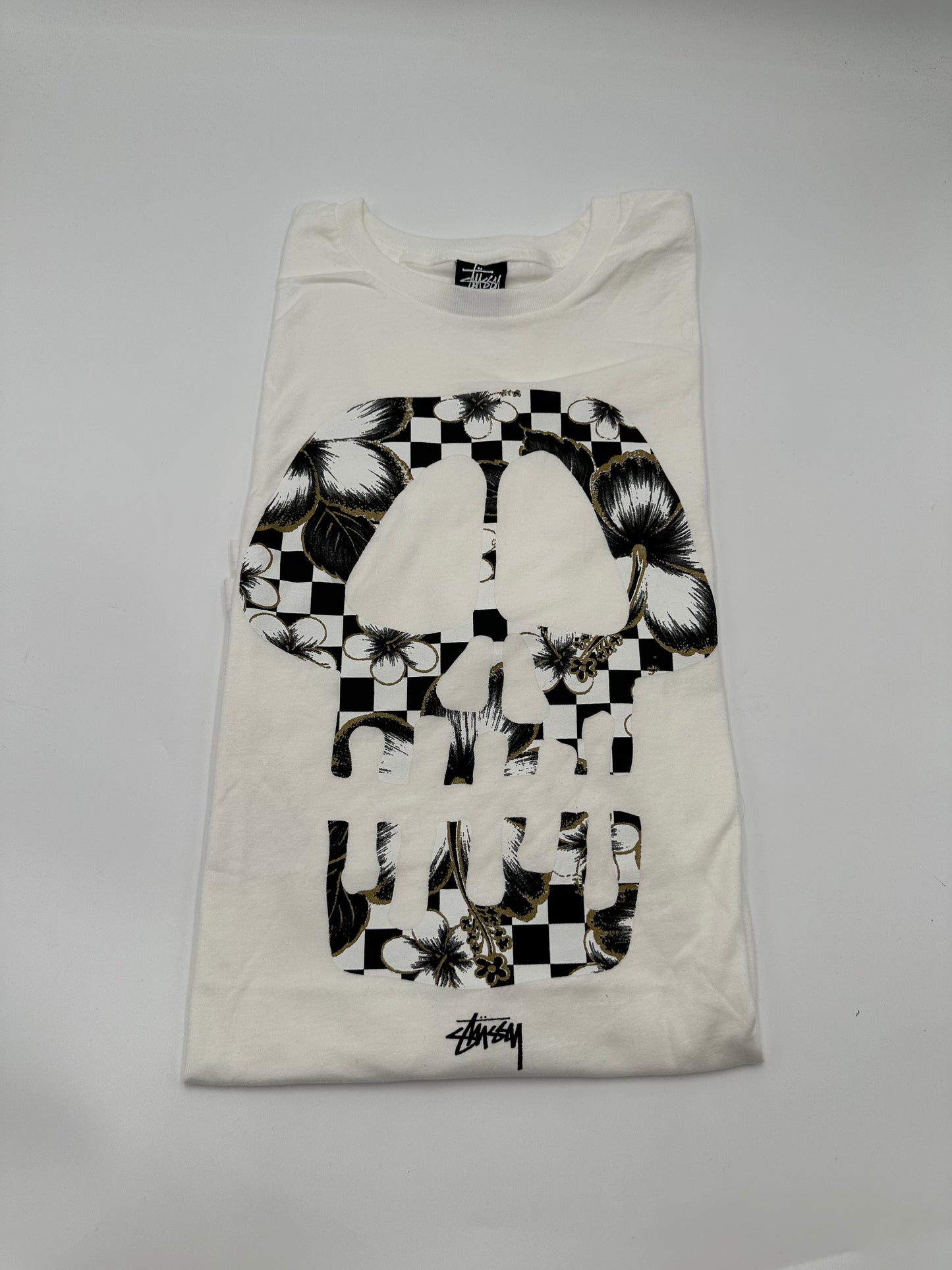 Stussy Skull Checker Board Aloha Flower